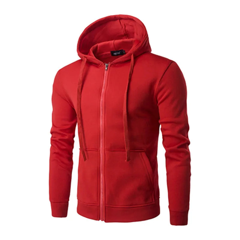 Bekväm höstjacka herr - Hoodie med dragkedja i slim passform