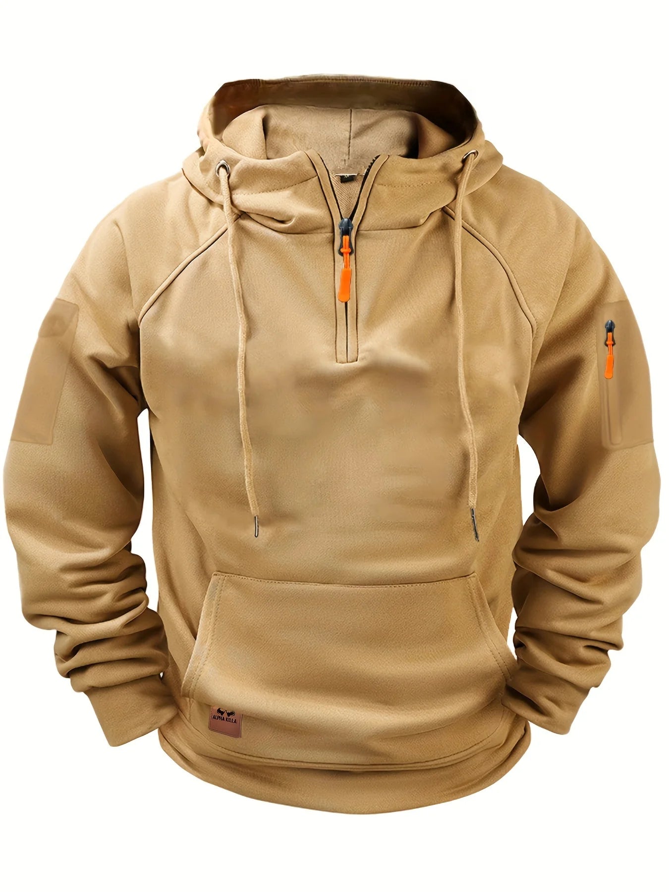Herr Fleece Jacka - Oversize med Huva & Multifickor
