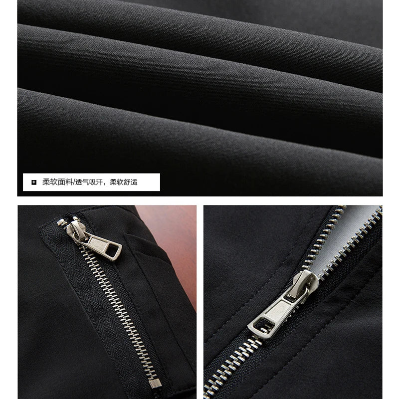 Tunn bomberjacka herr med dragkedja - Slim fit windbreaker i baseballstil