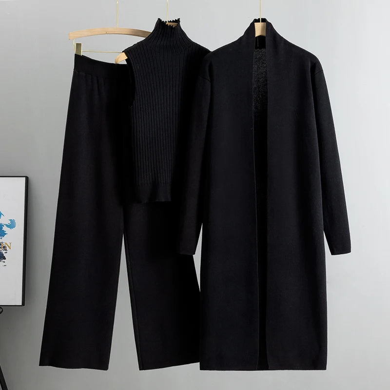 Effortless Elegance: Neutral Minimalist Knitwear Set for Everyday Comfort"