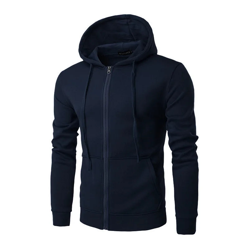 Bekväm höstjacka herr - Hoodie med dragkedja i slim passform