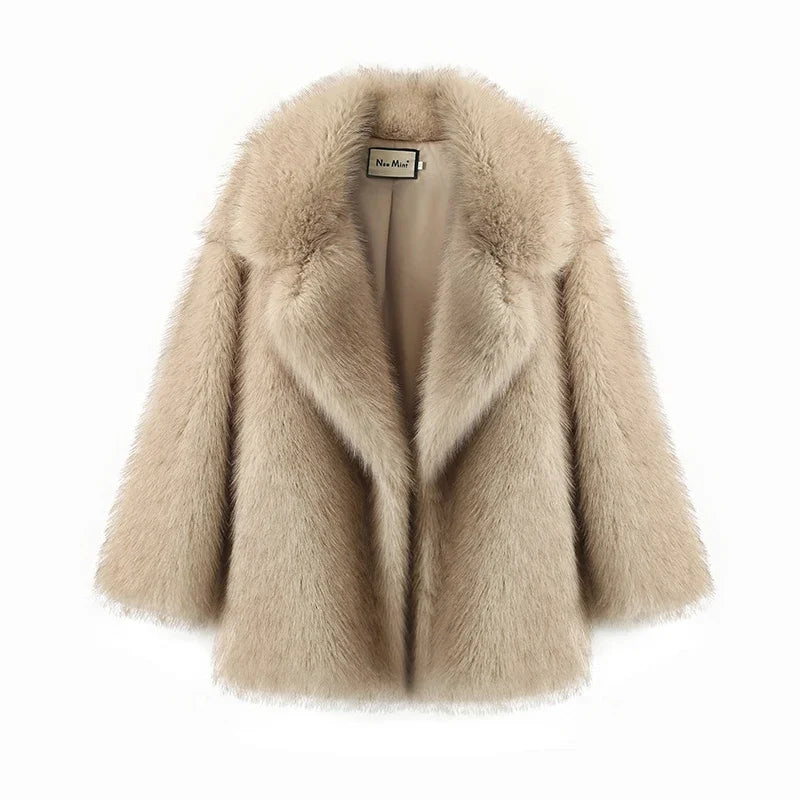Warm fox fur jacket, new model 2024