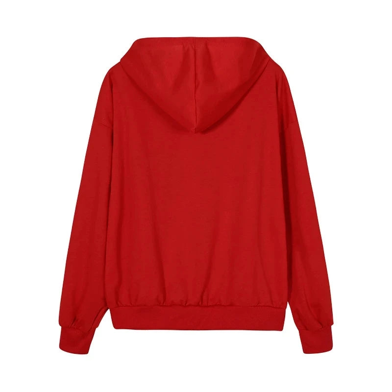 Y2K Rhinestone Skeleton Hoodies Women Gothic Black Zip Up Oversized Sweatshirt
