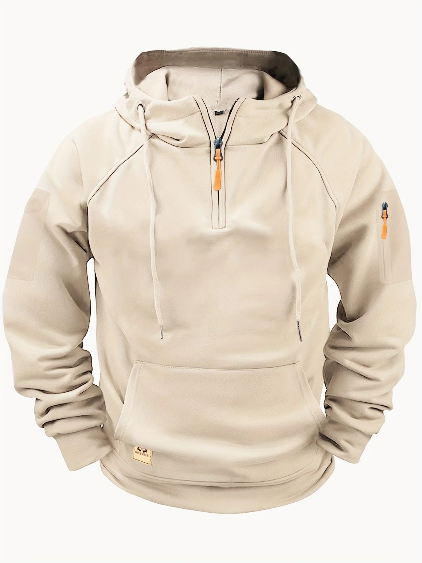 Herr Fleece Jacka - Oversize med Huva & Multifickor