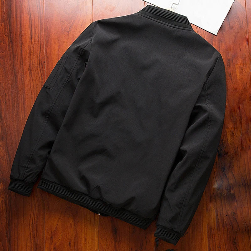 Tunn bomberjacka herr med dragkedja - Slim fit windbreaker i baseballstil