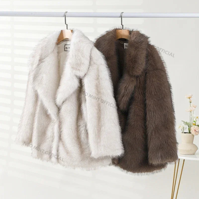 Warm fox fur jacket, new model 2024