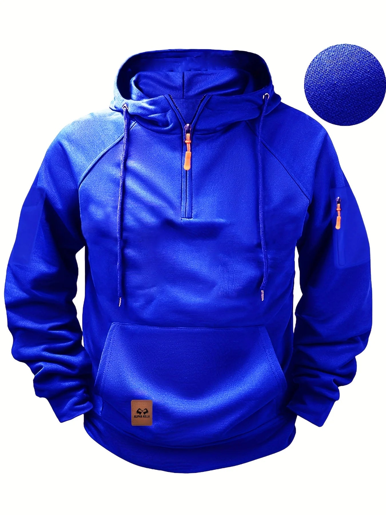 Herr Fleece Jacka - Oversize med Huva & Multifickor